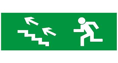 Пиктограмма "выход вверх по лестнице налево" 260х100мм
