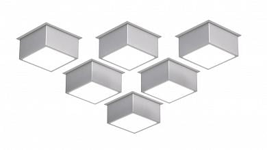 Светильники грильято 100х100  6шт белый с БАП на 3ч