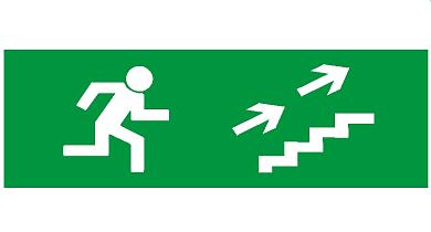 Пиктограмма "выход вверх по лестнице направо" 260х100мм